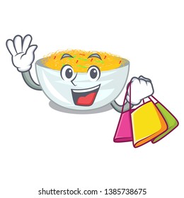 Shopping fried noodles isolated with the character