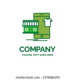 shopping, garments, buy, online, shop Flat Business Logo template. Creative Green Brand Name Design.