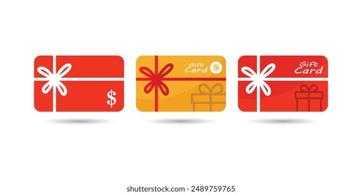 Shopping gift card flat icon, Gift voucher, reward. Loyalty card. Vector illustration for apps and websites