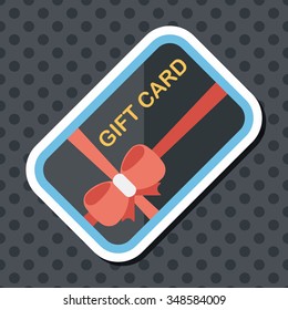 shopping gift card flat icon with long shadow,eps10