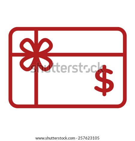 Shopping gift card / giftcard / voucher line art vector icon for apps and websites