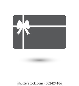 Shopping gift card icon isolated on background with shadow, vector illustration