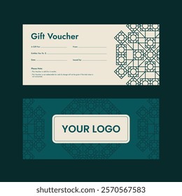 Shopping gift card template, vector illustration, voucher layout, front and back, voucher, gift certificate, coupon template, gift voucher, Template, discount coupon, ready-to-use, print-ready