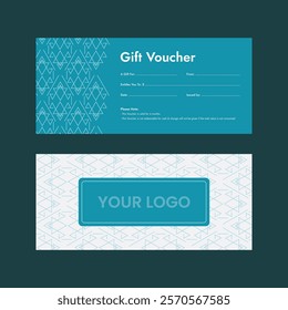 Shopping gift card template, vector illustration, voucher layout, front and back, voucher, gift certificate, coupon template, gift voucher, Template, discount coupon, ready-to-use, print-ready