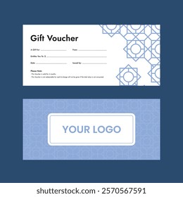 Shopping gift card template, vector illustration, voucher layout, front and back, voucher, gift certificate, coupon template, gift voucher, Template, discount coupon, ready-to-use, print-ready