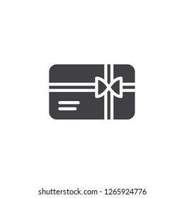 Shopping gift card vector icon. filled flat sign for mobile concept and web design. Voucher, Coupon simple solid icon. Symbol, logo illustration. Pixel perfect vector graphics