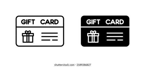 Shopping gift card vector icon. Gift сertificate or loyalty card symbol