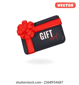 Ilustración 3D del concepto de certificado de regalo de compra. Composición de iconos con mapa con ilustración de vectores de arco para diseño web moderno