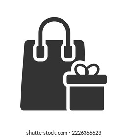 Icono de oferta de regalo de compras, gráficos vectoriales
