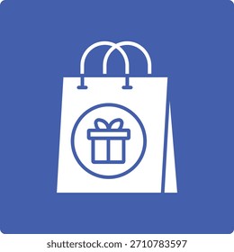 Einkaufsgeschenk-Vektorsymbol. Kann für Druck-, Mobil- und Web-Anwendungen verwendet werden.