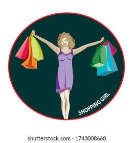 shopping girl clip art.in the graphic arts,refers to pre-made images used to illustrate any medium. clip art 