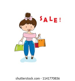 Shopping girl, Sale season, End of season sale