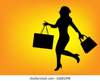 Shopping girl silhouette