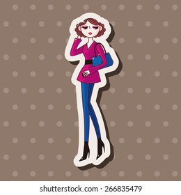 shopping girl theme elements vector,eps