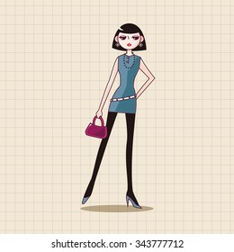 shopping girl theme elements vector,eps