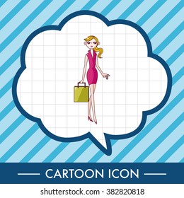 shopping girl theme elements vector,eps