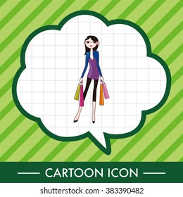 shopping girl theme elements vector,eps