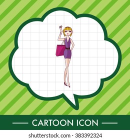 shopping girl theme elements vector,eps