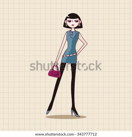 shopping girl theme elements vector,eps