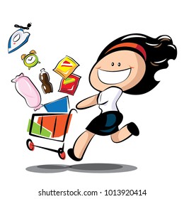 shopping girl vector