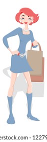 Shopping Girl Vector