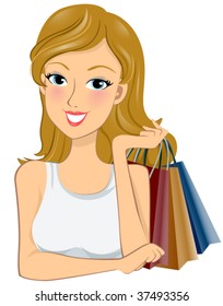 Shopping Girl - Vector