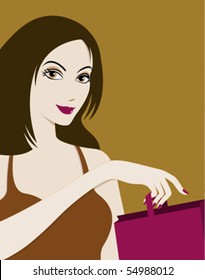 Shopping Girl Vector