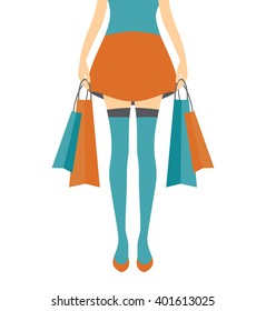 Shopping girl vector illustration
