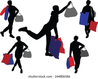 shopping girls 2 - vector