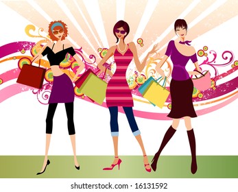 shopping girls