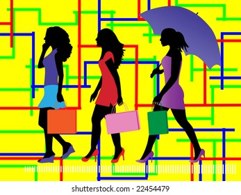 shopping girls