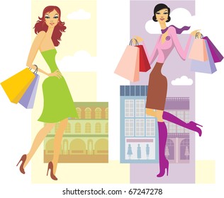 Shopping girls