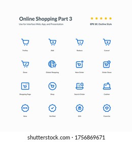 Shopping Global icon set app element interface part 3 vector graphic design illustration for mobile web presentation