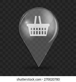 Shopping Glossy Icon Vector Illustration