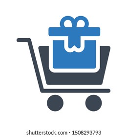 shopping glyph colour vector icon