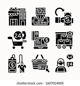Shopping Glyph icons Pack vector