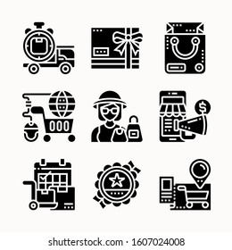 Shopping Glyph icons Pack vector