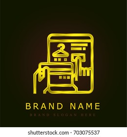 Shopping golden metallic logo