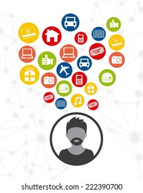 shopping graphic design , vector illustration