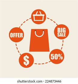 shopping graphic design , vector illustration