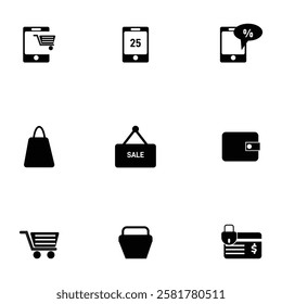 Shopping graphic premium element set
