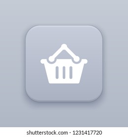 Shopping, gray vector button with white icon on gray background