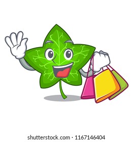 Shopping green ivy leaf on character cartoon