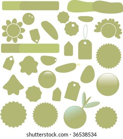 pegatinas verdes de compras. vector