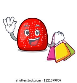 Shopping gumdrop character cartoon style