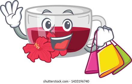 Shopping habiscus tea in the cartoon shape