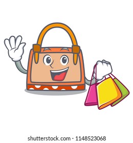 Shopping hand bag character cartoon