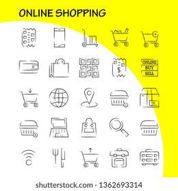 Shopping Hand Drawn Icon Pack For Designers And Developers. Icons Of Buy, Online, Sale, Sell, Shopping, Bag, Shopping, Side, Vector
