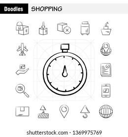 Shopping Hand Drawn Icon for Web, Print and Mobile UX/UI Kit. Such as: Box, Delivery, Shipping, Lock, Cargo, Delivery, Package, Shipping, Pictogram Pack. - Vector