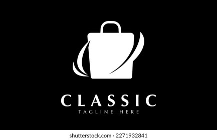 Shopping handbag logo abstract monogram vector template